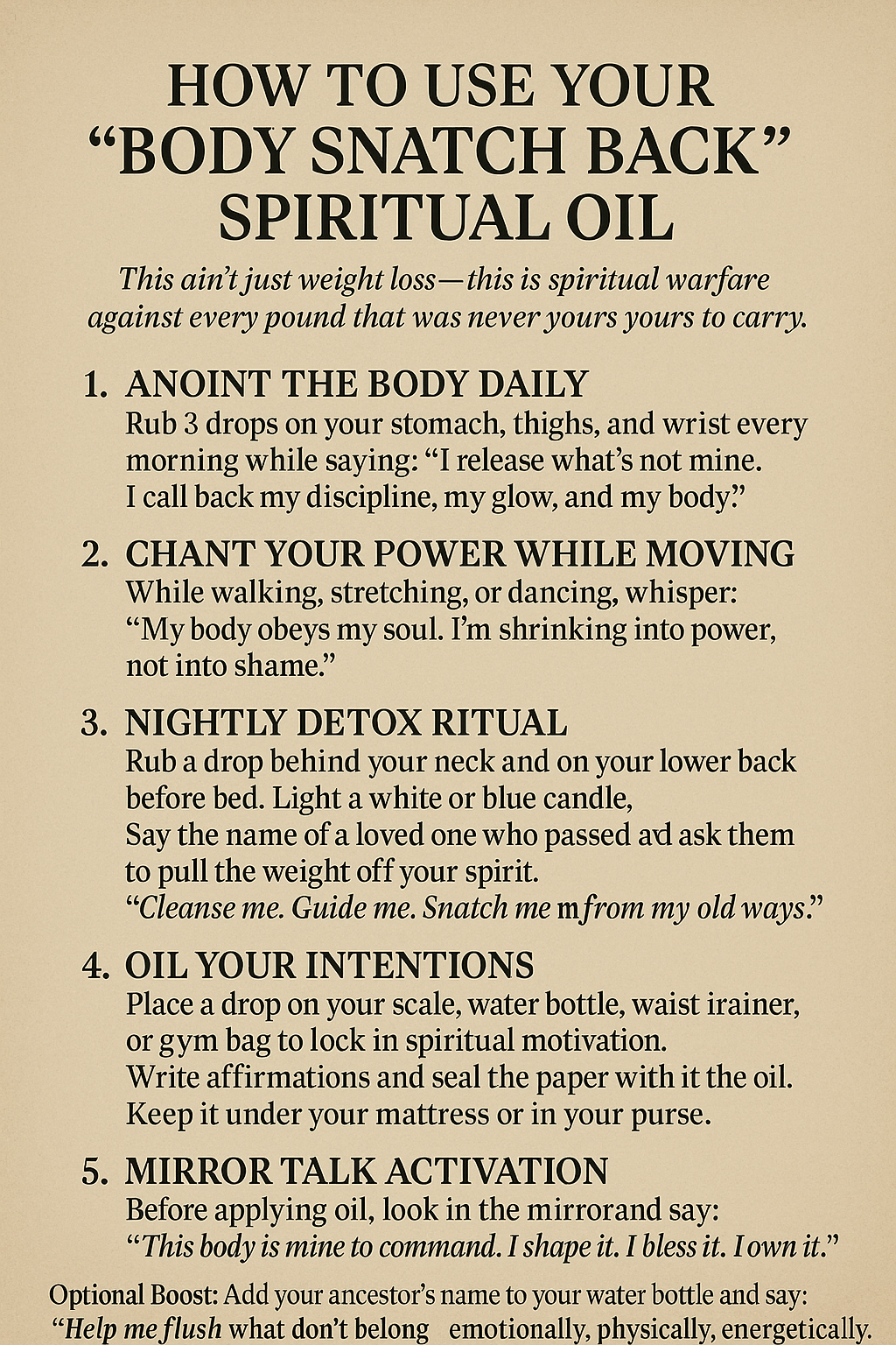 Thee Weight Loss Oil - Spiritually ENHANCED