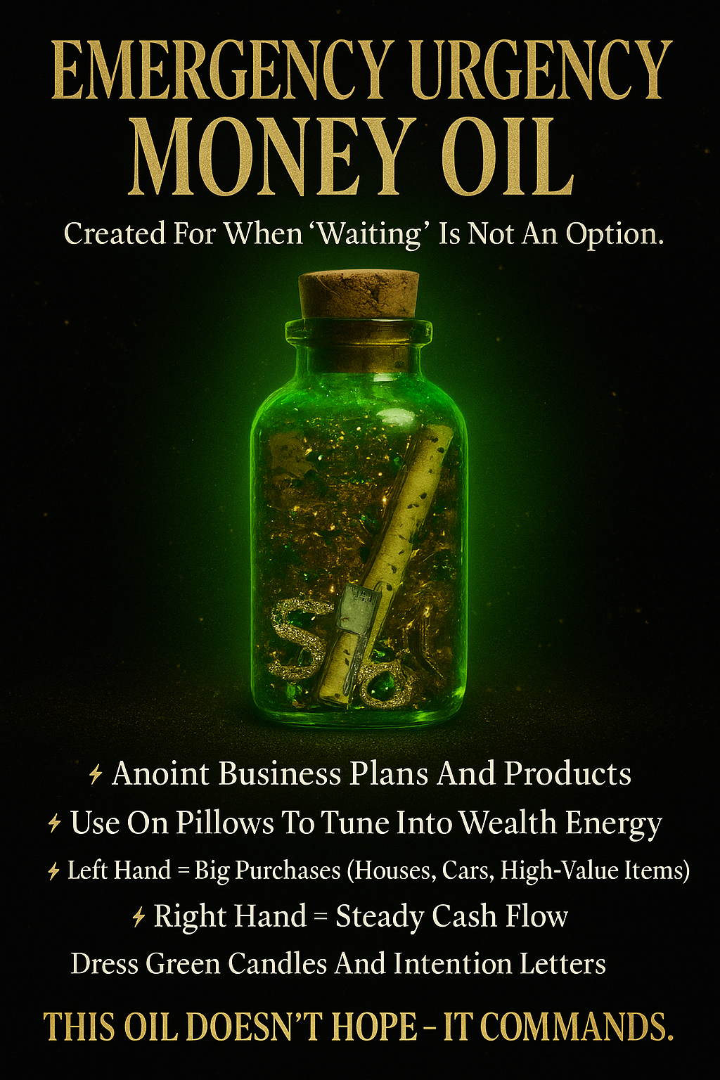 Emergency URGENCY Money Oil