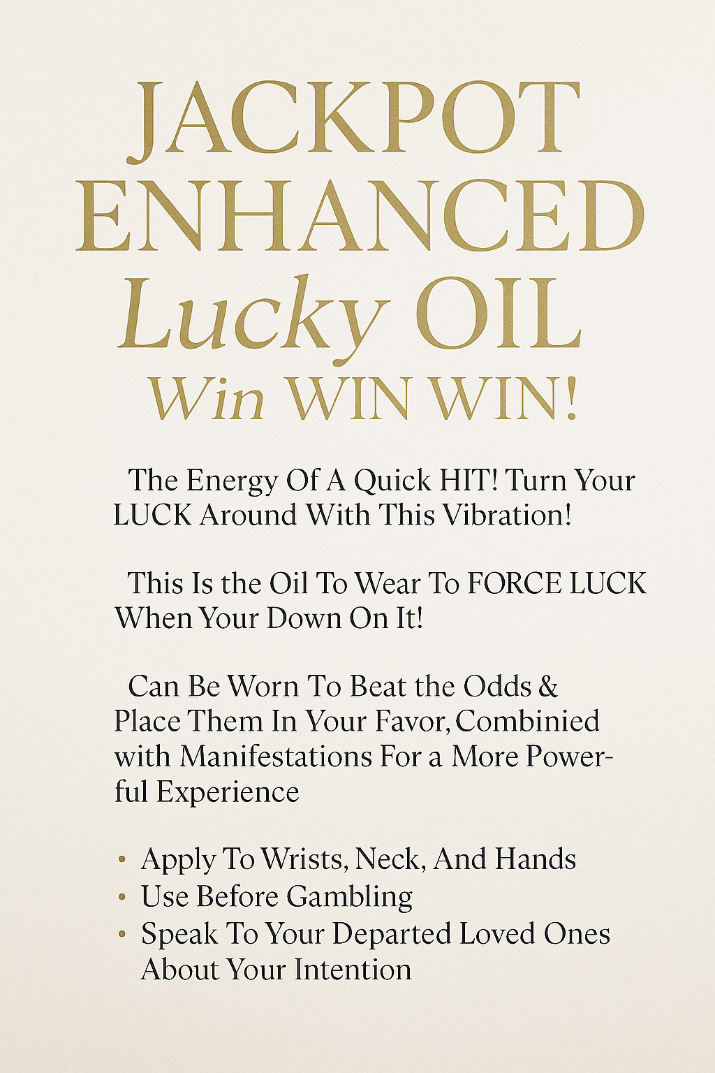 JACKPOT ENHANCED Lucky OIL- Win WIN WIN !