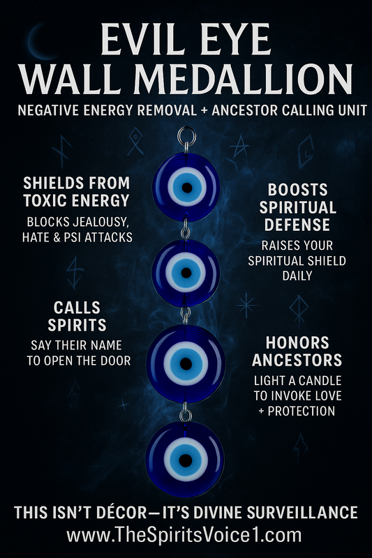 👁️ Evil Eye Wall Medallion

Negative Energy Removal + Ancestor Calling Unit
Spiritual Protection | Energetic Barrier | Portal for the Beloved Dead
